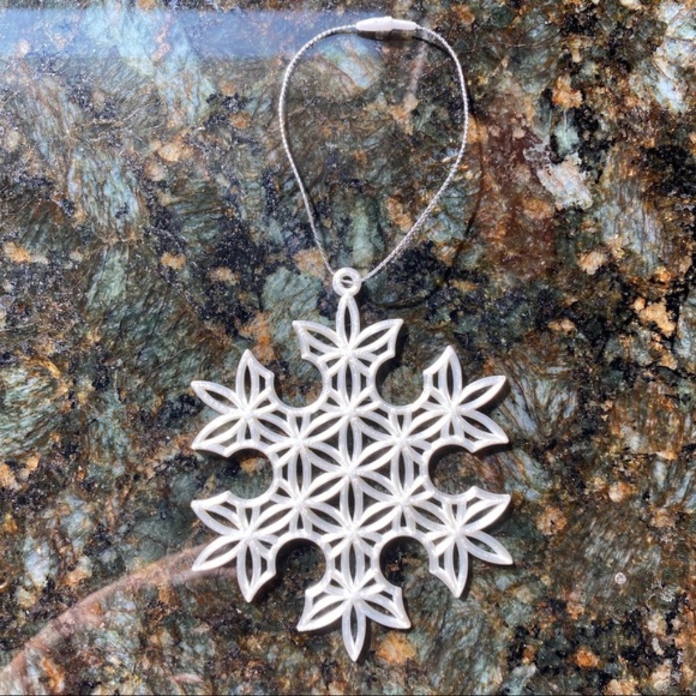 Pearly White Snowflake Ornaments (Set of 12) - Picture 5 of 6